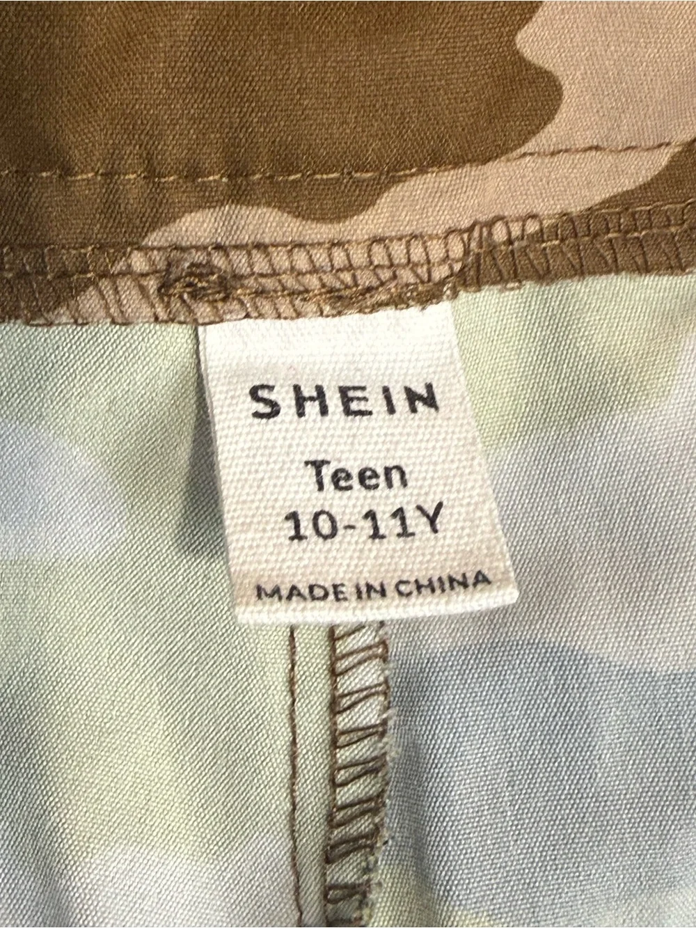 SHEIN Teen Camo Cargo Jogger Pants Size 10-11Y Green Camouflage Utility
